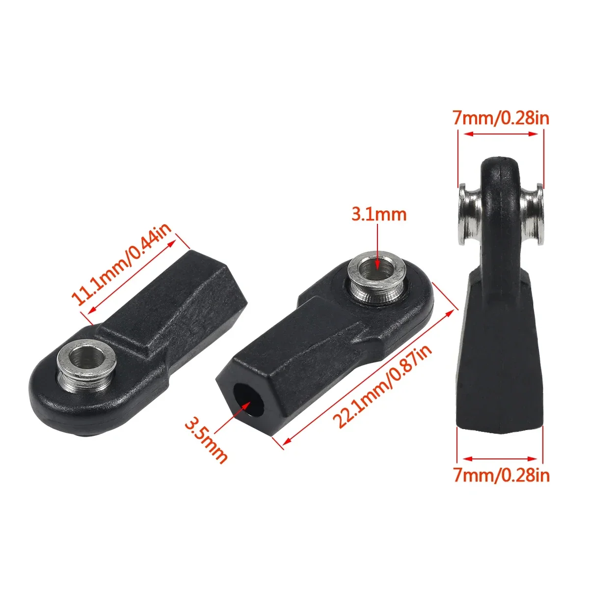 1 Set Plastic M4 Straight and Angled Rod Ends for 1/10 1/8 RC Rig Crawler Links Building TRX4 SCX10 D90 TF2 CC01