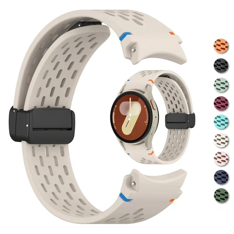 

Силиконовый ремешок для Samsung Galaxy Watch 7 6 5 4 40 мм 44 мм 5Pro 45 мм с магнитной пряжкой без зазоров Band 6 Classic 43 мм 47 мм 42 Браслет