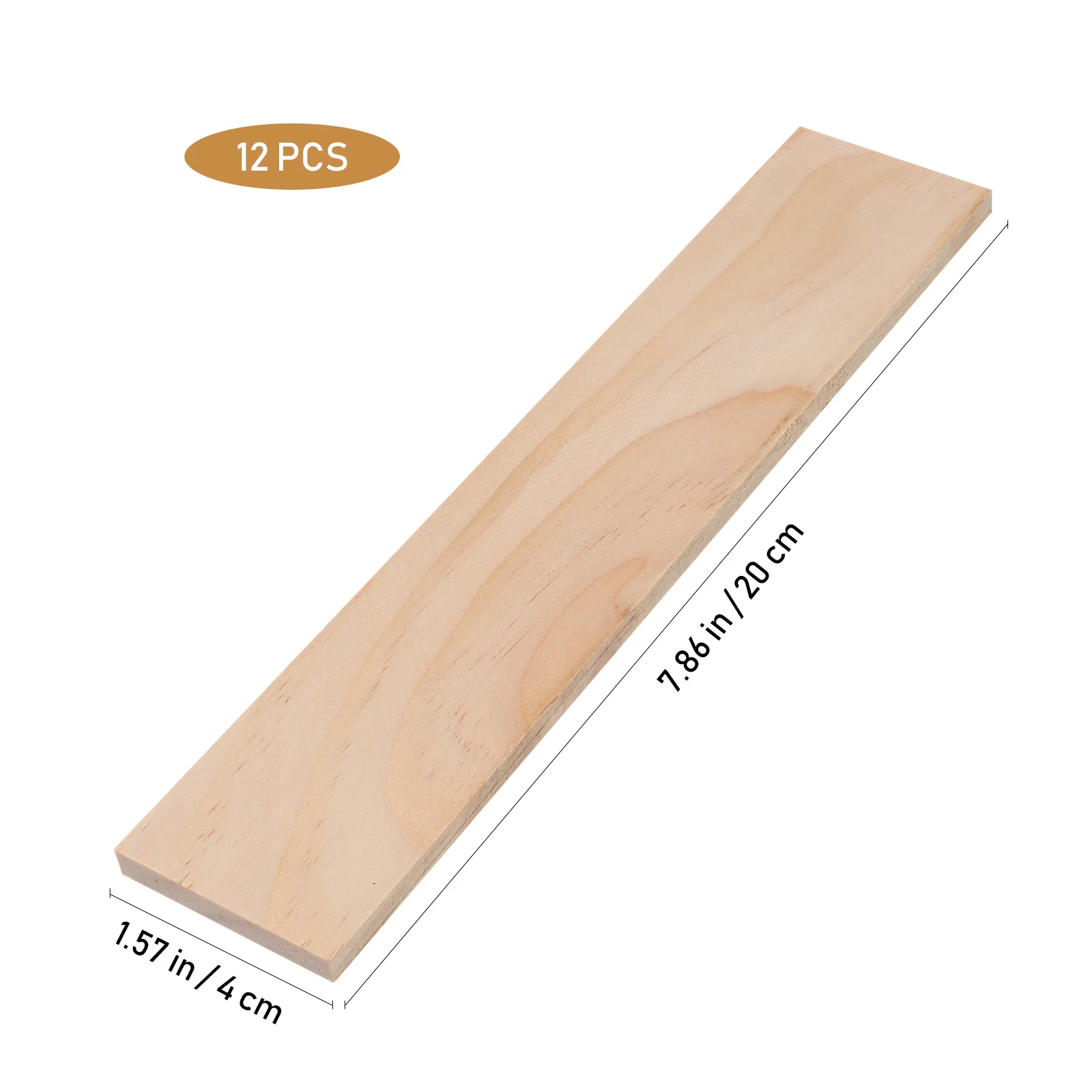 12 Pcs Tool Rectangular Sylvestris Pine Board Fall Decor for Kitchen Planks Wooden Plywood Unfinished Blocks Crafts