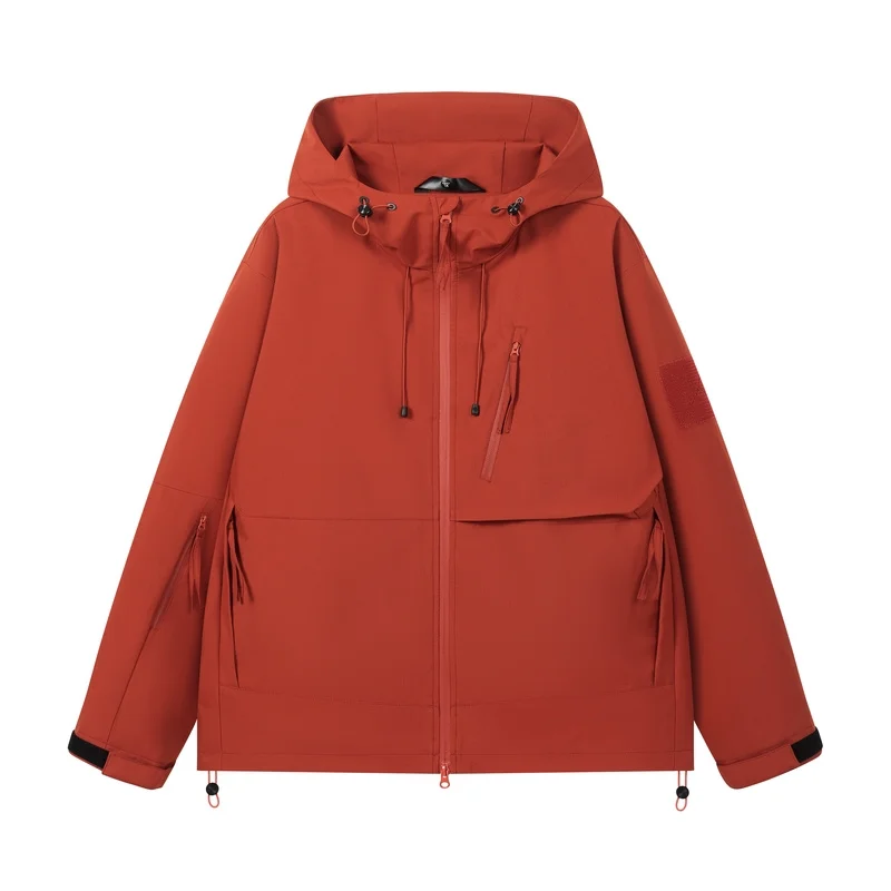 GIOIOGIOIOMen's Windbreaker，Spring and Autumn New Solid Color Hooded Waterproof Wear-Resistant Wrinkle-Resistant Men's Jacket