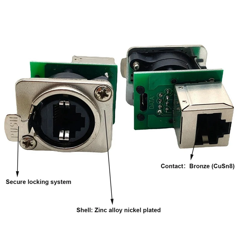 Ethercon Rj45 Chassis Socket,D-N8FDP RJ45 Feed/Pass Panel Mount Jack,D Series Cat5 RJ45 Vertical Panel-Mount Connector Durable