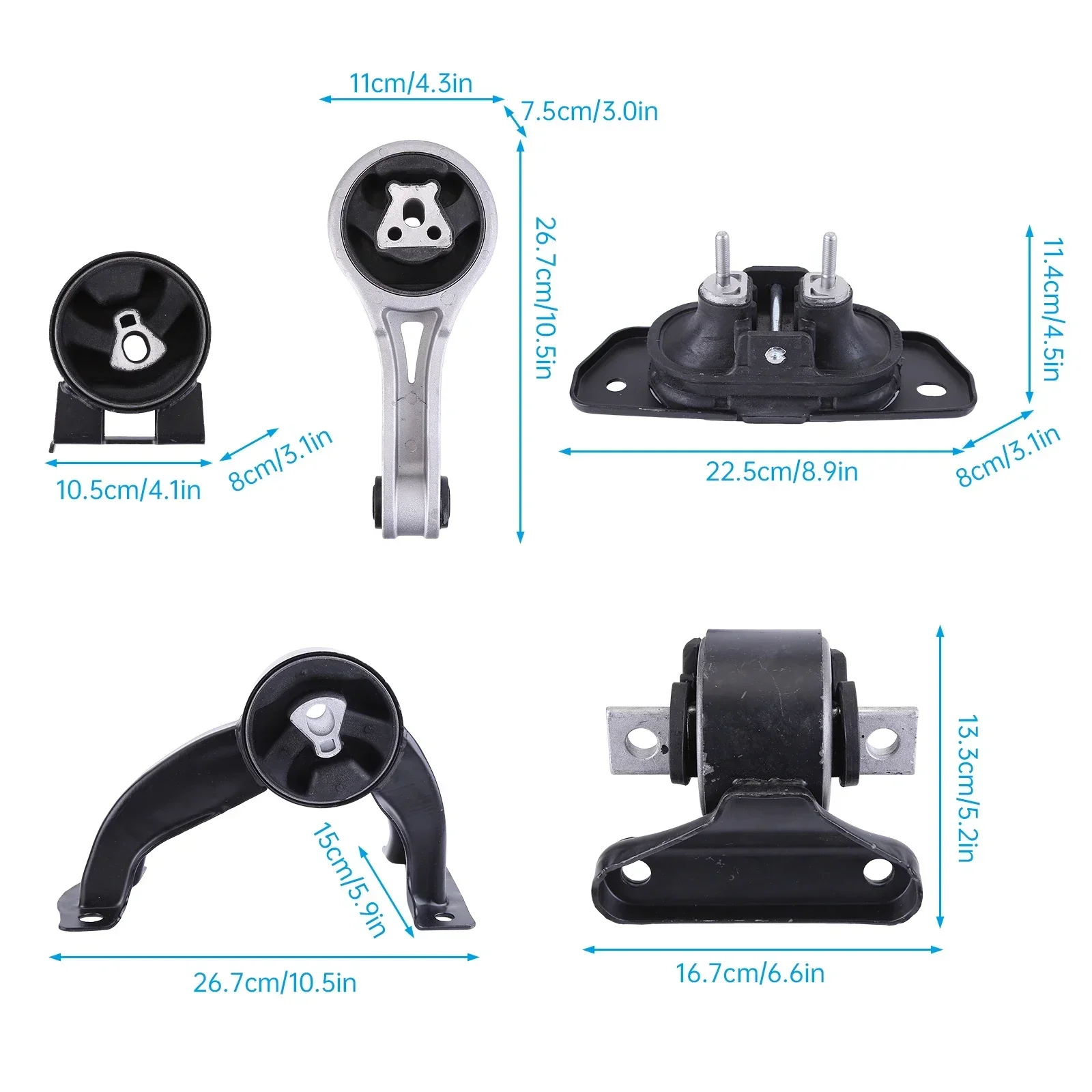 

5pcs Motor Mounts and Transmission Mount Set 5147774AC 5085078AD 5085079AD 5105450AB 508507 Compatible for Avenger 10-14 L4-2.4L