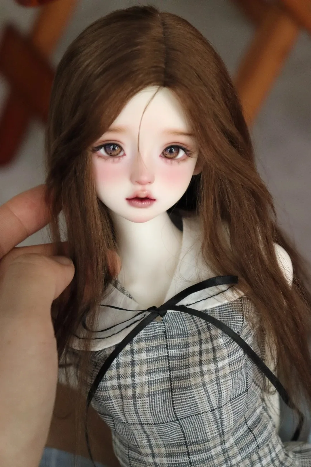 새로운 sd bjd 인형 1/4 칼라 러블리 걸 세트 메이크업 고품질 관절 가동 인형 새로운 장난감 무료 배송