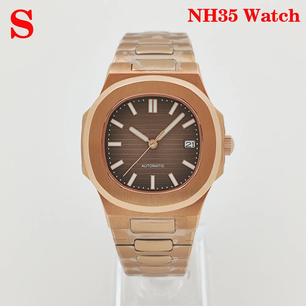 防水ステンレススチールノーチラススタイル機械式時計 NH35 ムーブメント男性と女性の高品質時計