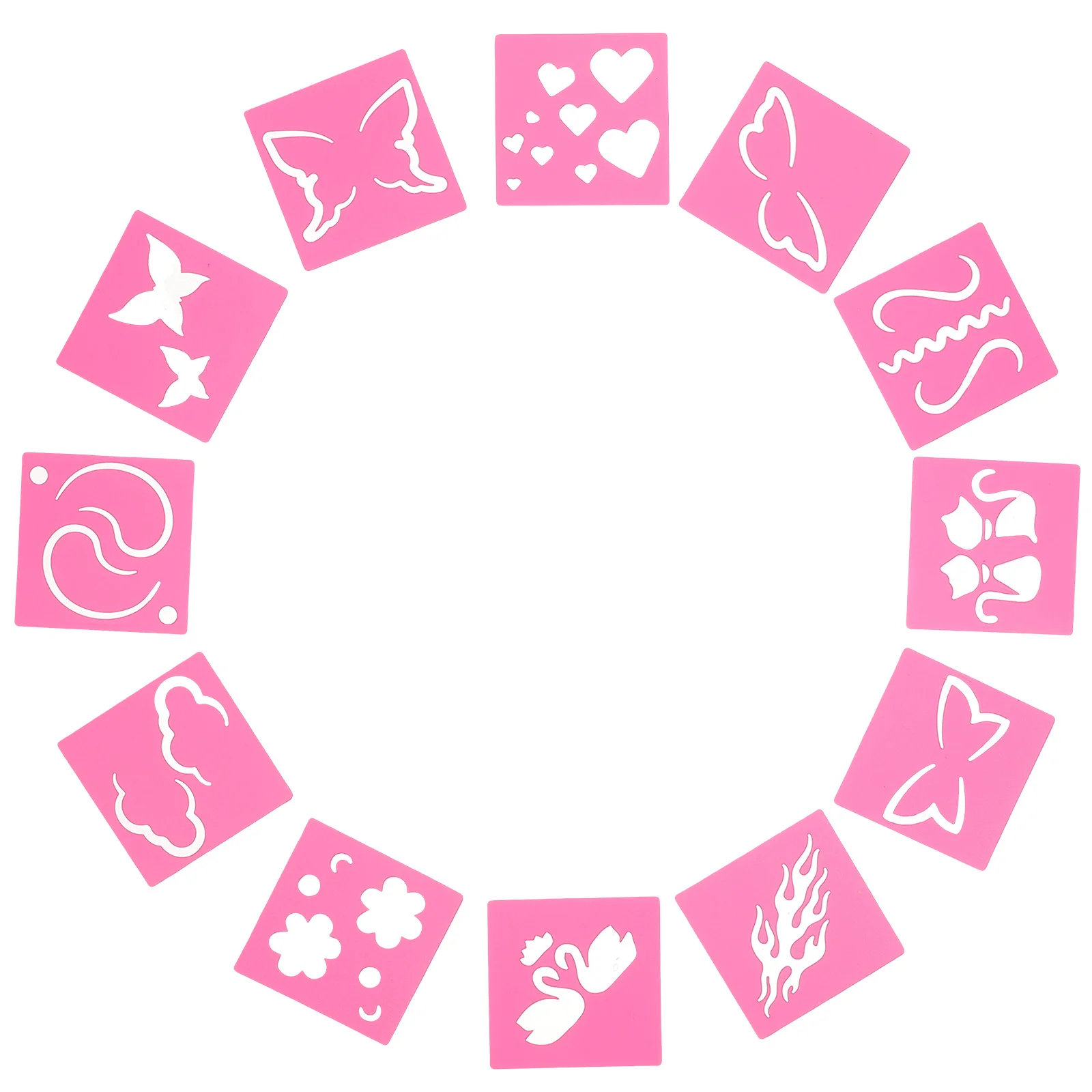 

12Pcs Reusable Face Painting Stencils Hollow Out Design Templates for Creative Makeup Body Art DIY Decorative Craft Activities