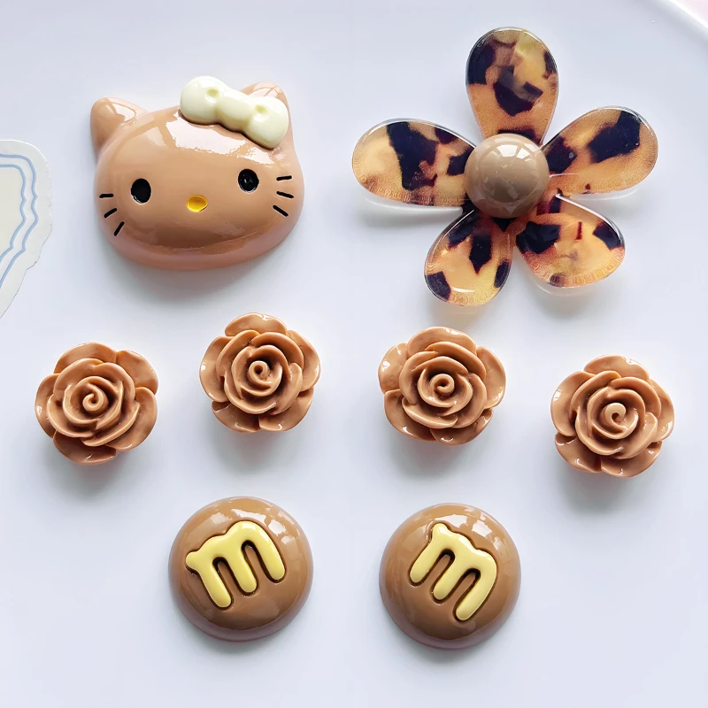 10PCS Kawaii Hello Kitty Leopard Flower Rose Shoes Charms Set Cute Shoe Decorations for Clogs Sandals Girls Party Gifts Favors ﻿ - view 2