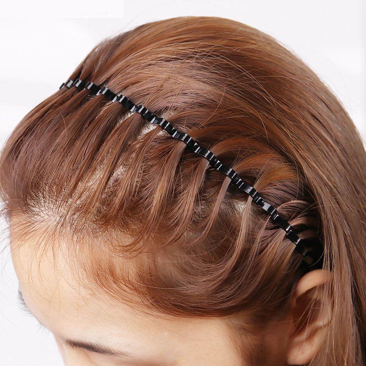 2 قطعة طوق الشعر الخلفي المملس 6 مللي متر رباط شعر مموج سميك للشعر الطويل رباط رأس أنيق غير قابل للانزلاق للرياضة غسل الوجه