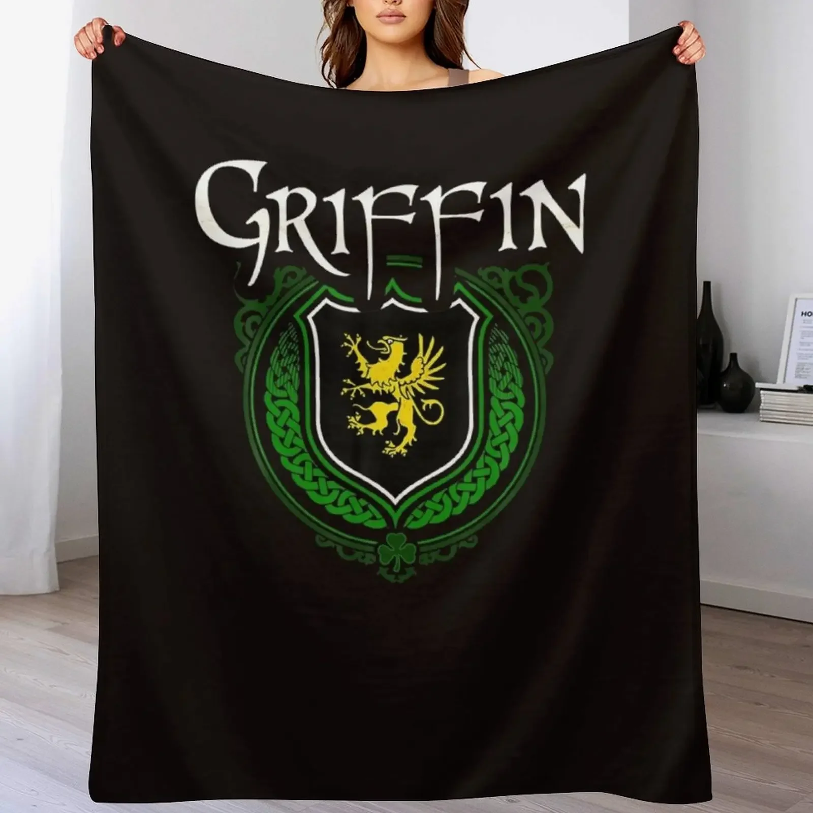 

Griffin Surname Irish Last Name Griffin family crest T shirt Throw Blanket Thin Travel Designers Warm Blankets