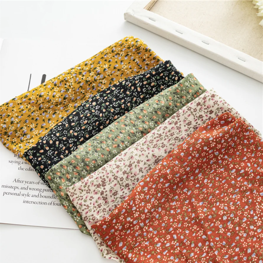 Damen Kleine Blumenmuster Stoff-Bandanas Mädchen Frische Dreieckige Kopftücher Damen Sommer Herbst Haarschals Haaraccessoires Turban – Detail 11
