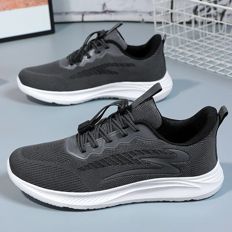 Men's Shoes 2024 New One Foot Soft Sole Breathable Casual Sports Shoes Shock-absorbing Work Shoes