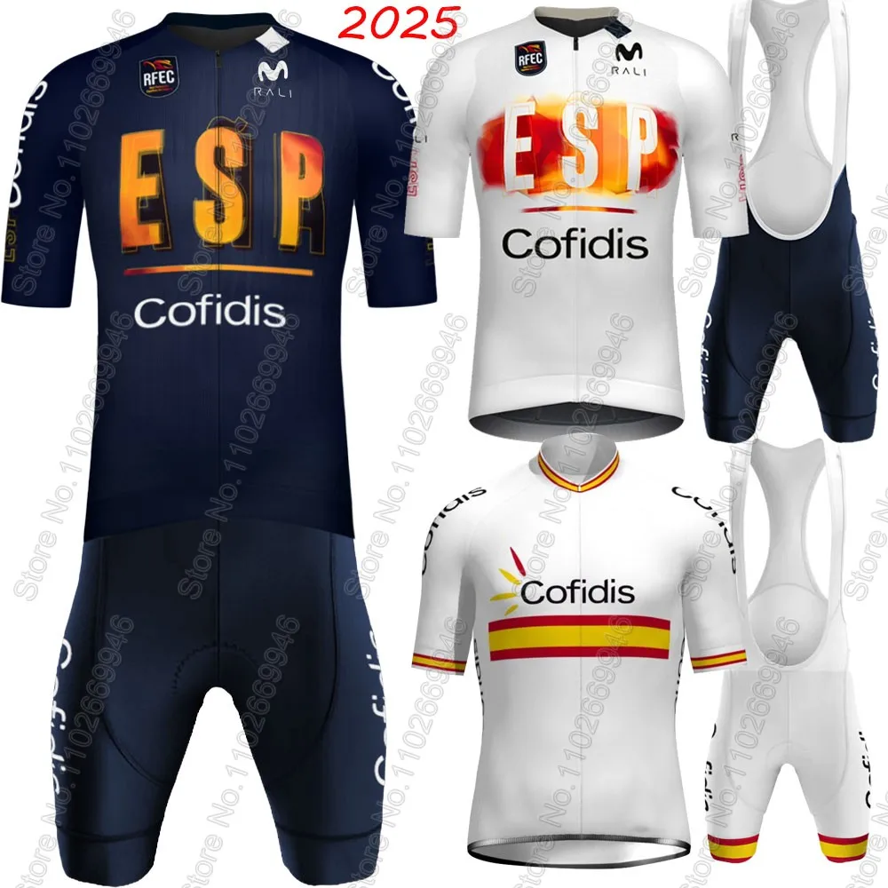 

Spain World Champion 2025 Cofidis Team Ccling Jersey Set Short Sleeve Clothing Road Bike Shirts Suit Bicycle Bib Shorts MTB Wear