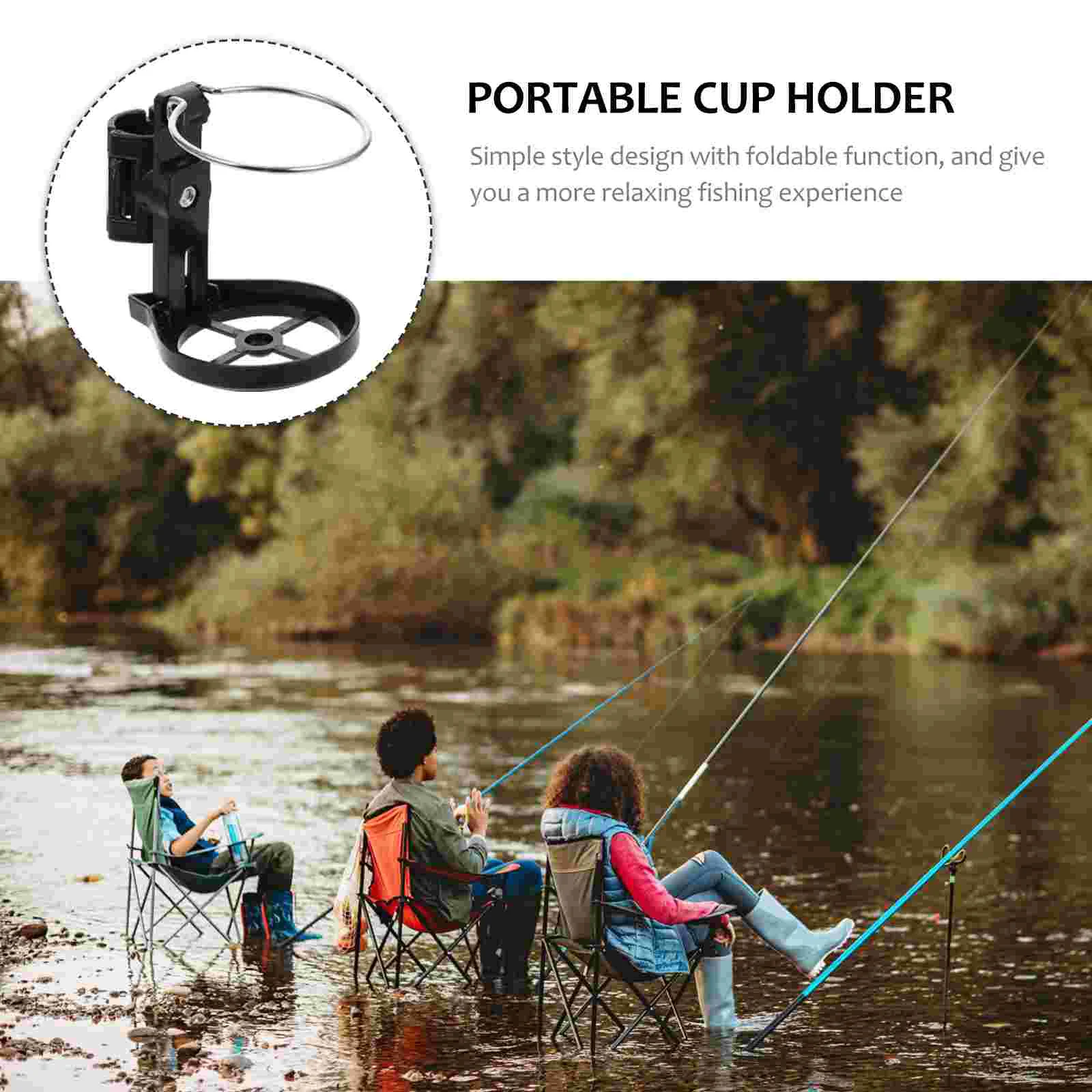 2 Pcs Fishing Chair Cup Holder Water Bottle Portable Stainless Steel Fold Dedicated Folding Rack