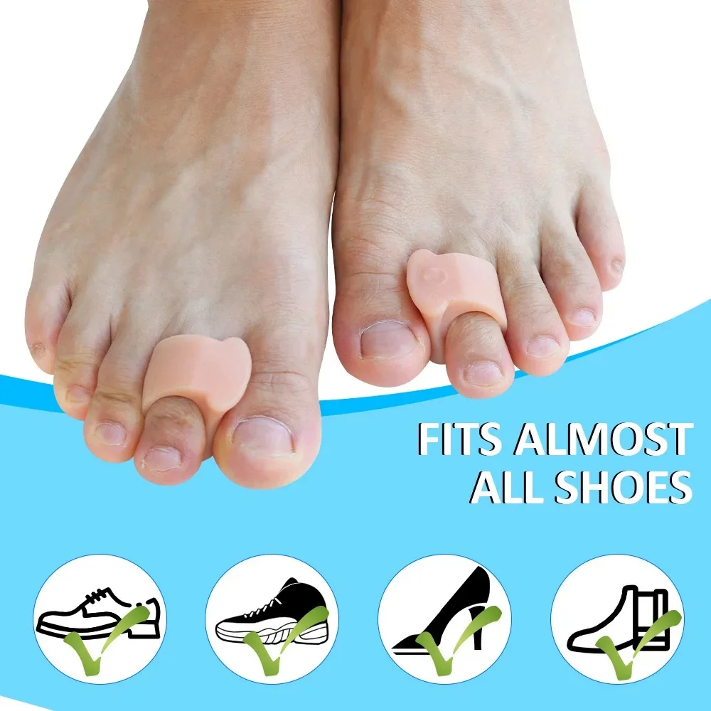 RHBJ 2/4 Stück weiche Gel-Zehenspreizer, Zehenabstandshalter, Bunion-Korrektor für überlappende Hallux-Valgus- und Hammerzehen-Fußpflegewerkzeuge – Detail 5