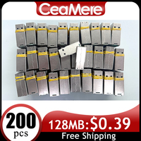 CeaMere 200pcs USB chip stick memory flashFactory wholesale USB 2.0 short board chip pendrive 4GB 8GB 16GB 32GB 64GB 128GB