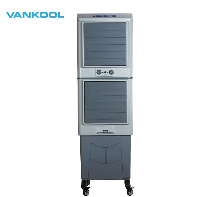 พัดลมตั้งพื้นอัจฉริยะพร้อมแผงไฟ LED ระบบทำความเย็นด้วยน้ำ พัดลมไฟฟ้าแบบพกพาจากบราซิล พัดลมทำความเย็นด้วยน้ำและอากาศ