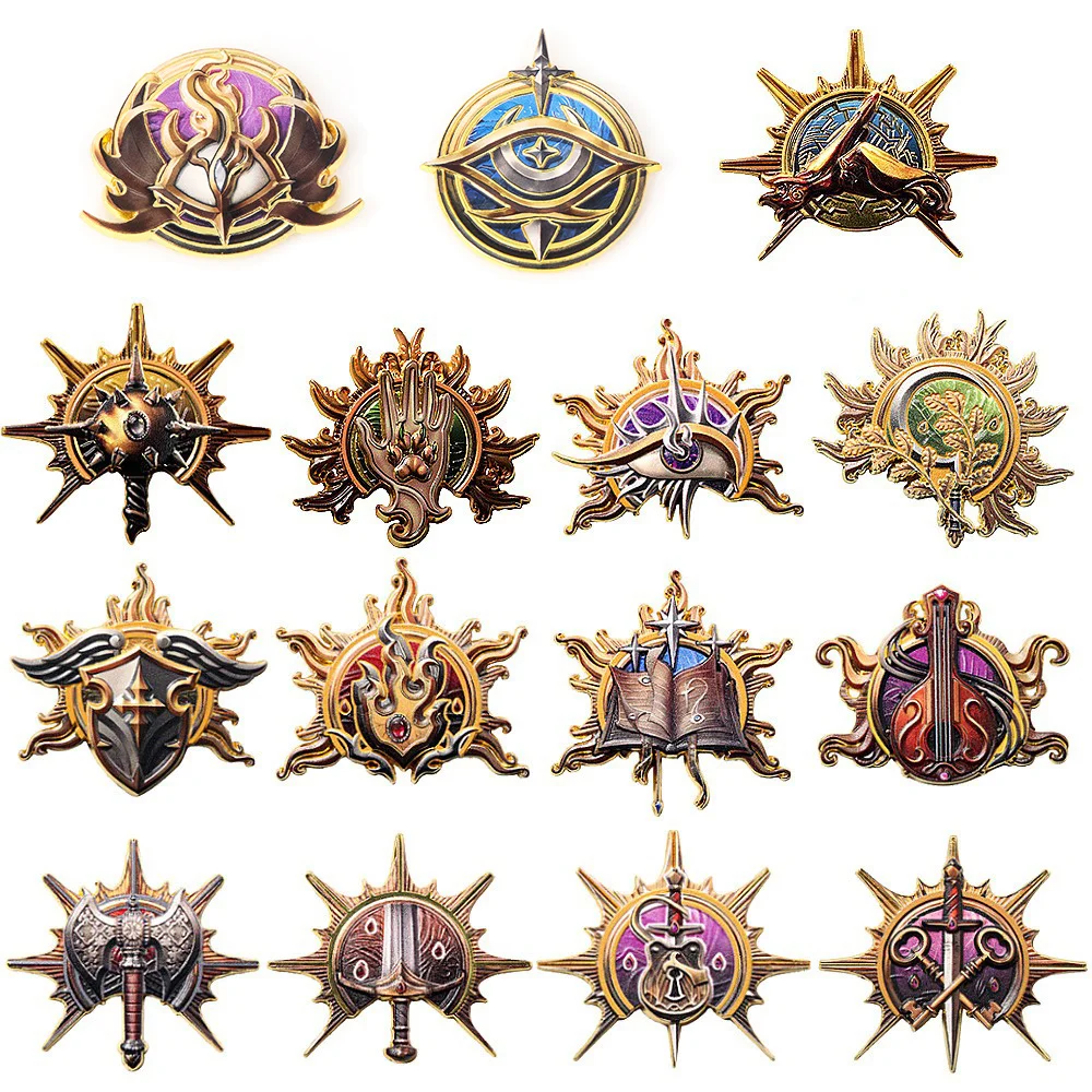 لعبة Baldur's Gate 3 بروش بالادين البربري المارق ماجى الشاعر Warlock المحارب لعب الأدوار شارة التلبيب دبوس مجوهرات اكسسوارات
