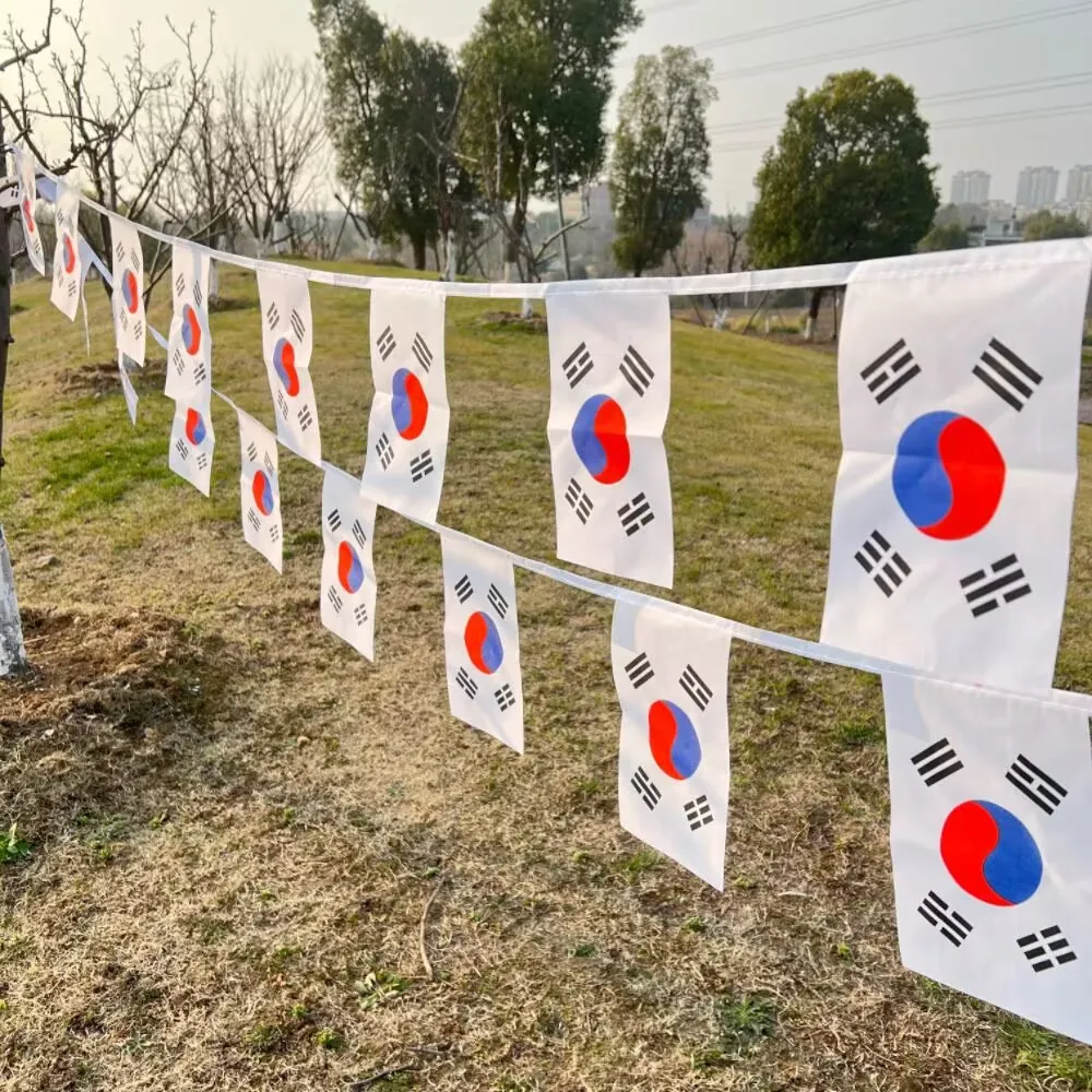 20pcs/set14x21cm Korea Bunting Flags Pennant Korea String Banner Buntings Festival Party Holiday Home Decoration