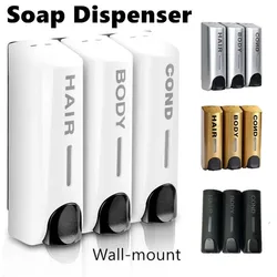 Dispensador de jabón de 350ml, dispensador de champú y Gel de ducha de montaje en pared, botella desinfectante de manos, contenedor de jabón líquido, accesorios de baño