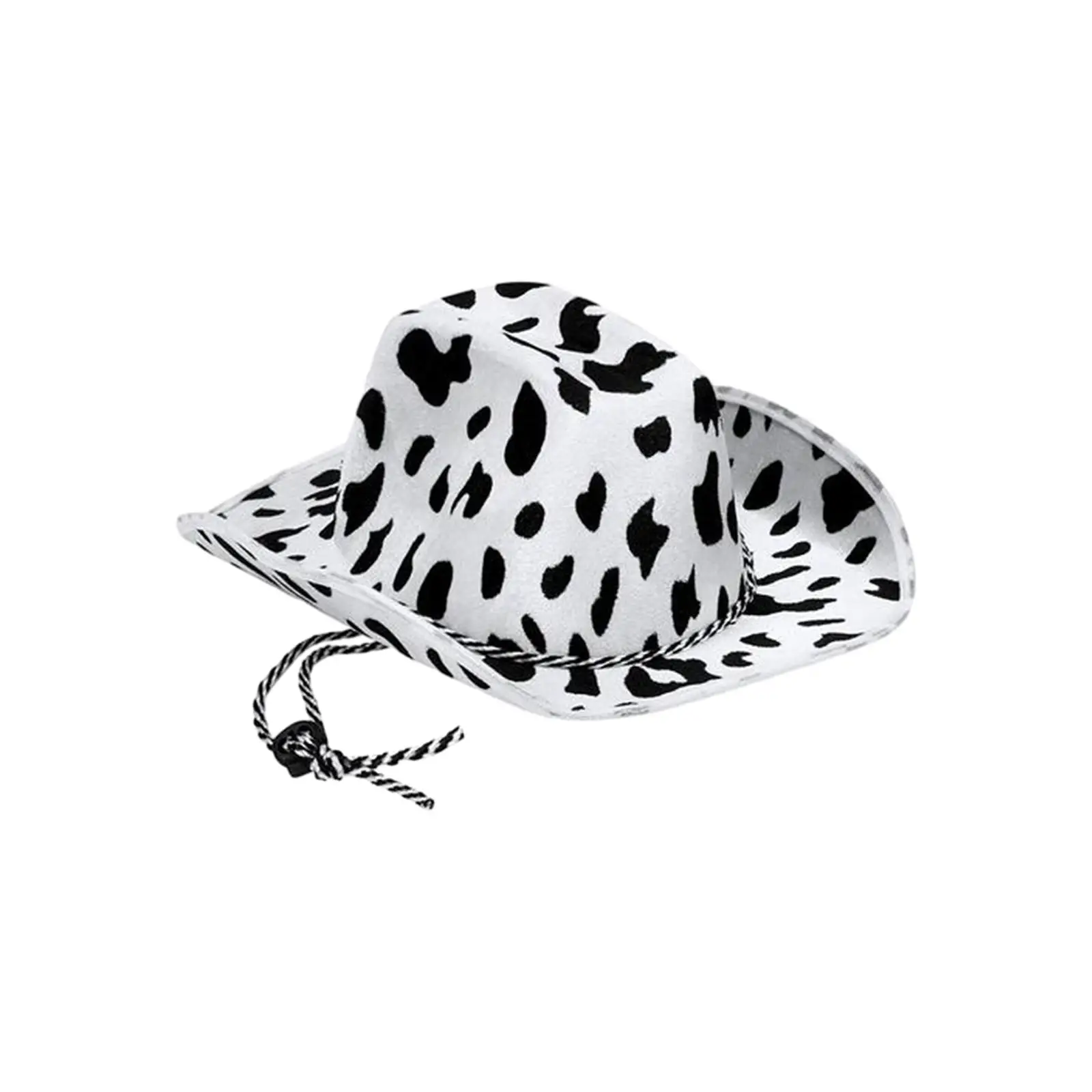 Cow Printed Cowboy Hat Cowgirl Hat White and Black Pattern Versatile Unisex Costume Accessory Wide Brim for Cowboy Themed Party