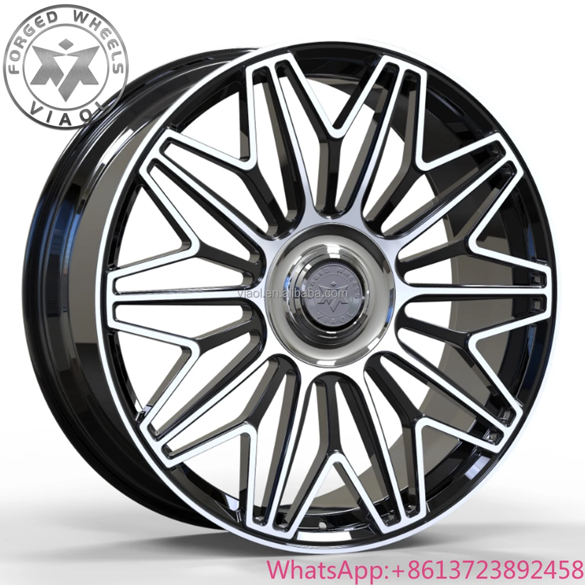 

Viaol Gloss Black with Machine Face Forged Wheels With Float Cover 5x112 5x114.3 5x120 Alloy Rims for BMW Mercedes Audi