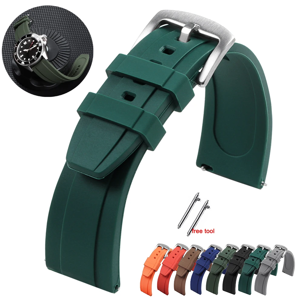 Universal Watrproof Rubber Strap for Rolex 20mm 22mm for Armani for Omega Wristbelt Sport Silicone Watch Band for Seiko Bracelet