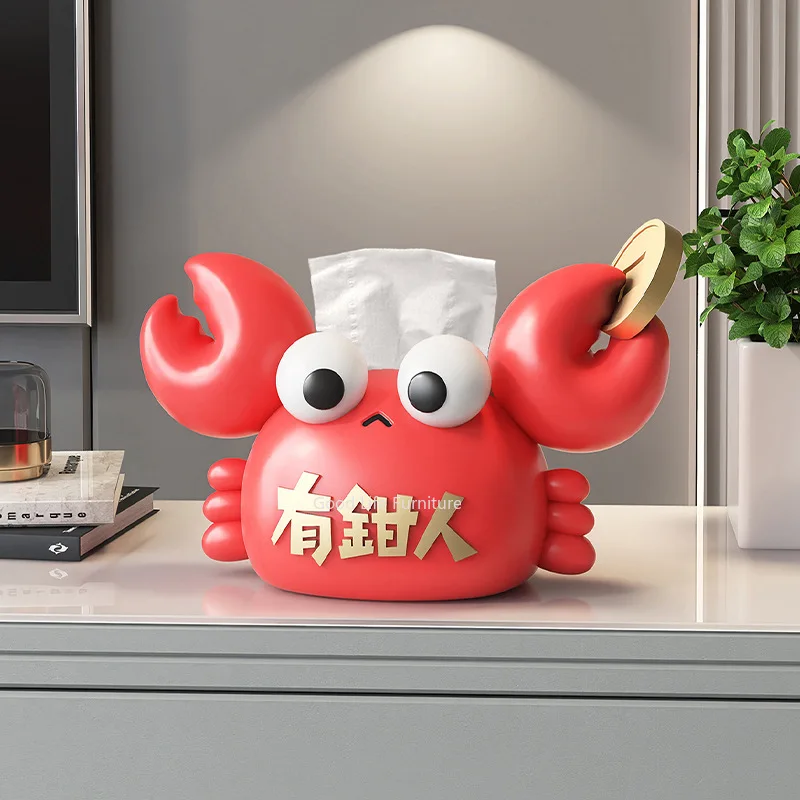 

Cartoon Crab Tissue Box Decoration Table Home Cardboard Box Living Room End Table Ins Cream Style Napkin Box