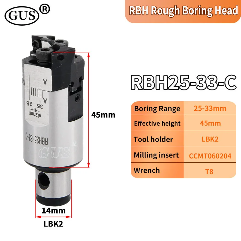 RBH Adjustable Double Edged Rough Boring Cutter Head RBH19-25 RBH25-33 RBH32-42 RBH40-55 RBH52-70 Tool Holder Bore CKB LBK LBK1