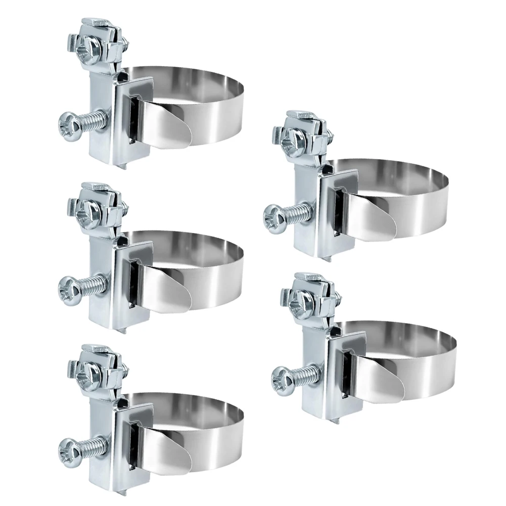 Grounding Pipe Clamp Set 5PCS Stainless Steel C Clamp for Pipes 8mm to 52mm Diameter For Cable Tie for Earthing
