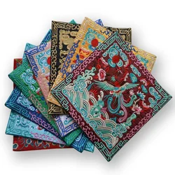 Chinese Embroidered Placemat Official Robe Badge Phoenix Craft Embroidery Piece Gift Decorative Coaster Cups Plates
