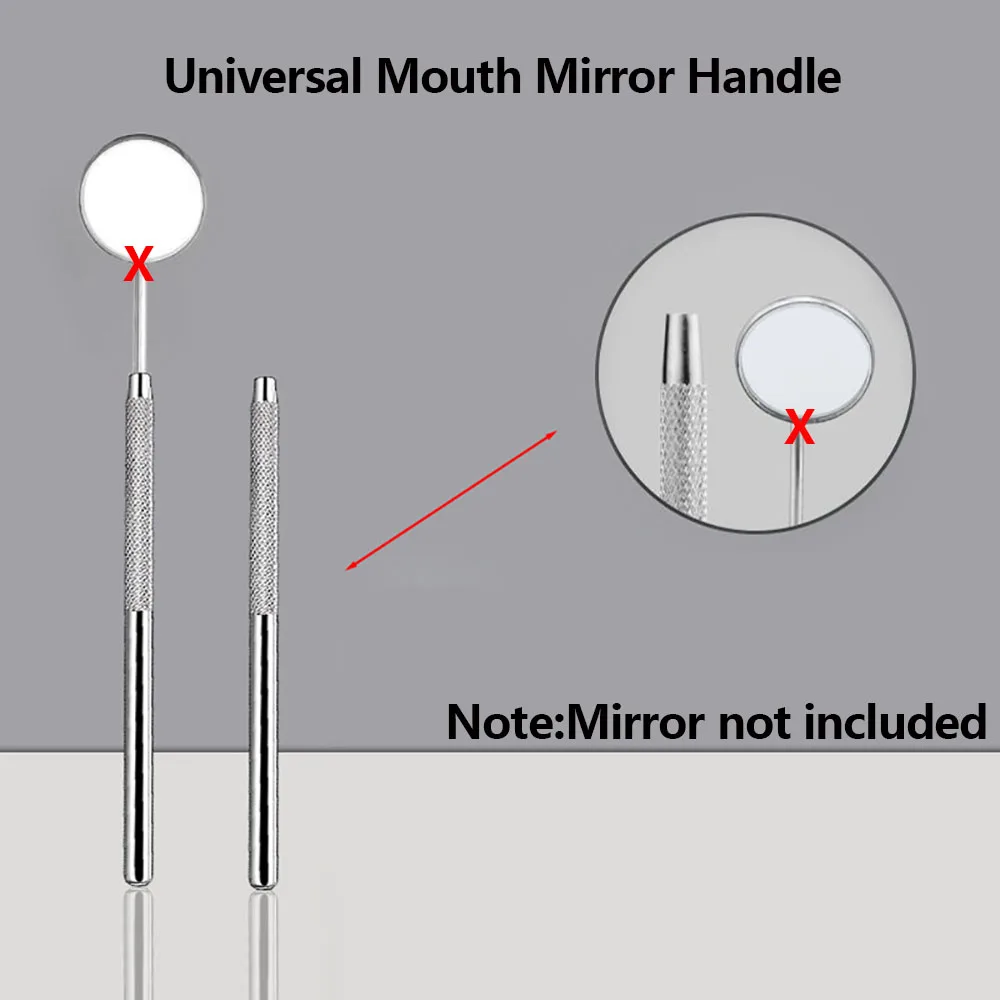 Miroir de bouche de dentiste en acier inoxydable, réflecteur de poignée, poignée d'odontoscope, outils de nettoyage dentaire, 5 pièces