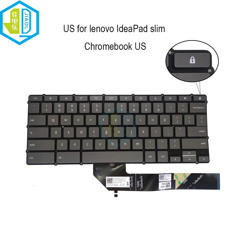 

US English Backlit Keyboard For Lenovo IdeaPad Slim 350I Chromebook USA SN20X54700 SN21E96169 Laptop Keyboards Backlight Genuine