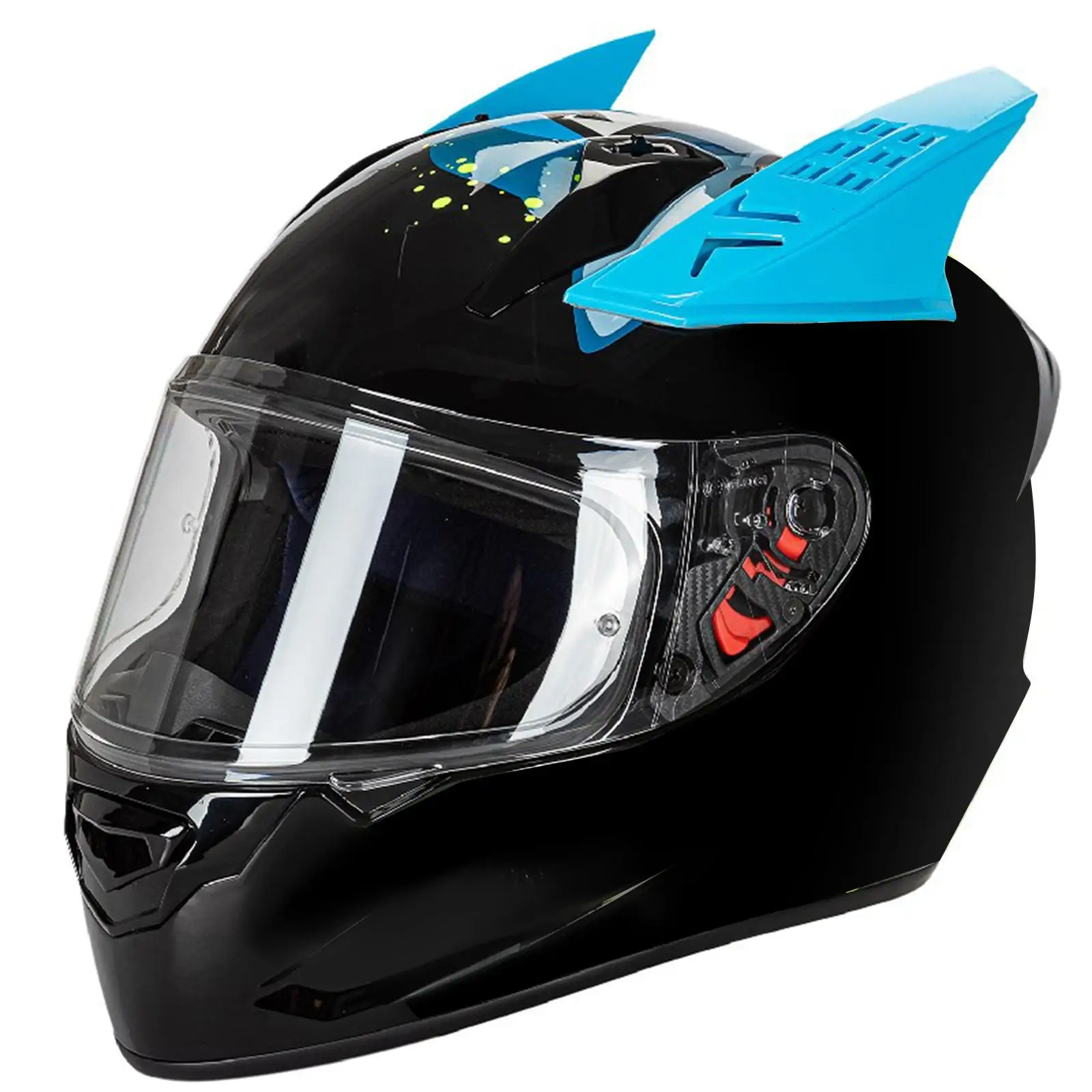 Helmet Horns Plastic Blue Decorative Ear Pieces for Extras for Motorcycle Helmet and Full Neck Protector