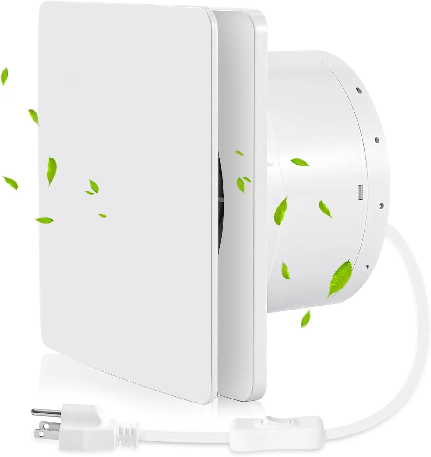 

6-футовый вытяжной вентилятор для ванной комнаты с передней панелью, вентилятор для ванной комнаты для окон или настенного крепления, тихий на 1,0 сторон с низким потреблением 17 Вт