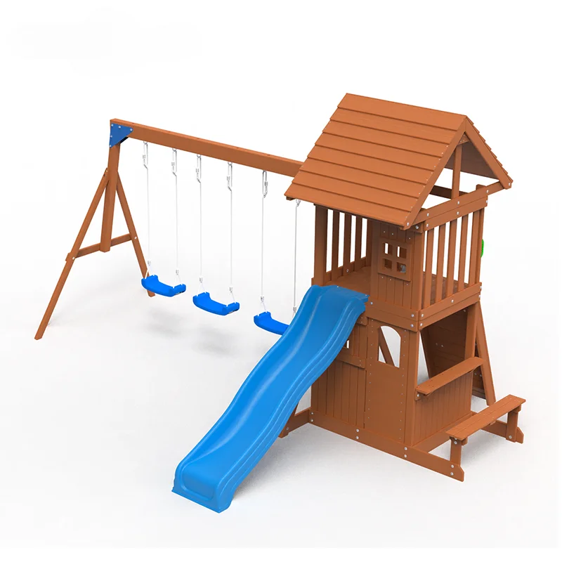 New Play set outdoor wooden swing set