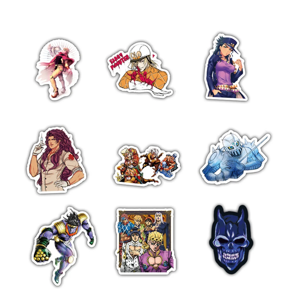 10/30/50PCS Cartoon Anime Jojo Bizarre Adventure Creative Graffiti Sticker Bike Skateboard Car Helmet Laptop Computer Wholesale