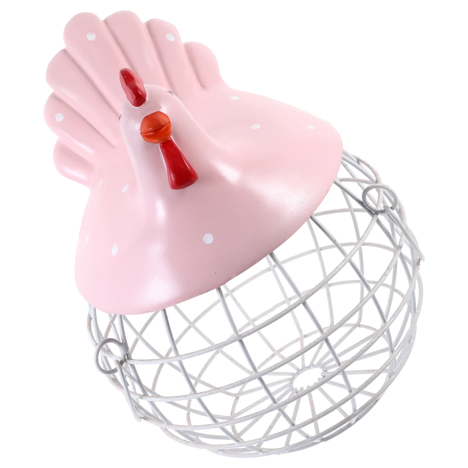 

1Pcs Iron Art Decorative Chicken Shape Egg Basket Storage Organizer Creative Kitchen Fruit Container Eggs Storage Basket