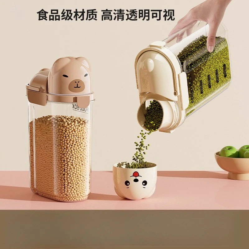 

Пищевой пластиковый герметичный контейнер большой емкости, прозрачный контейнер для хранения риса с ручкой для кухонной кладовой