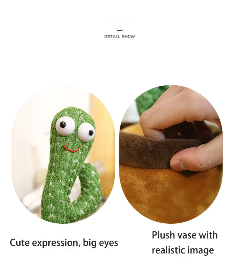 New dancing cactus plush electric toy can sing and repeat imitation learning to talk dancing cactus image 2