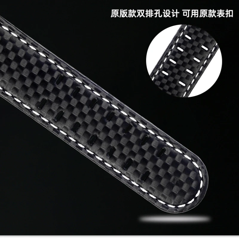 Roségold Niet Armband für Hamilton Khaki Aviation Strap h77696793 h7736733 Kohle faser Leder Armband Zubehör 22mm