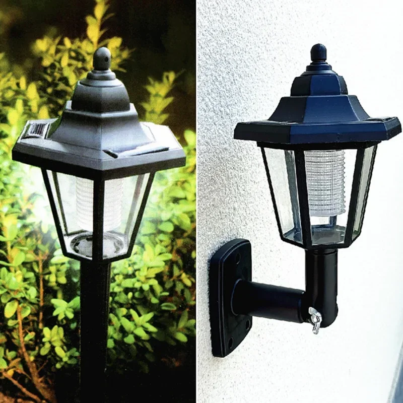 Hexagonal Solar Lights Outdoor Waterproof  Landscape Lawn Lamp Solar Wall Lamp Christams Retro Led Lantern Garden Street Lamp