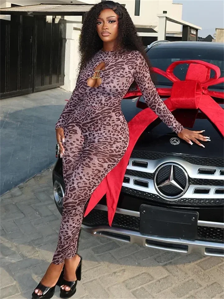 مثير الجوف بذلة المرأة البرية ليوبارد طباعة ضمادة عارية الذراعين نحيل الخوخ منتصف الليل الاتجاه نادي حزب وزرة