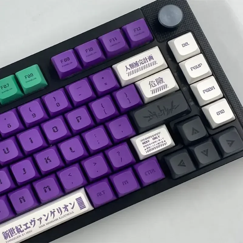 EVANGELION Eva 키캡 XDA EVA-01 PBT 히트 애니메이션 피규어, Mx 체리 프로필, 게이트론 스위치 기계식 키보드 키트용, 134 키