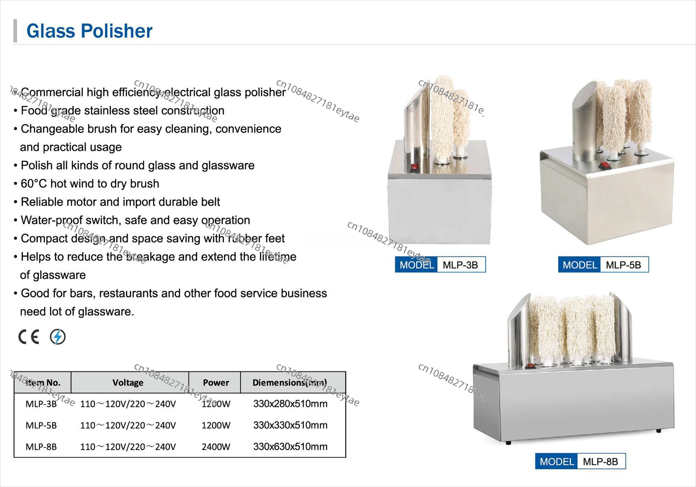 Commercial 304 Stainless Steel 2 5 8 Heads Electric Wine Glass Polisher Wine Glass Polishing Machine view 5