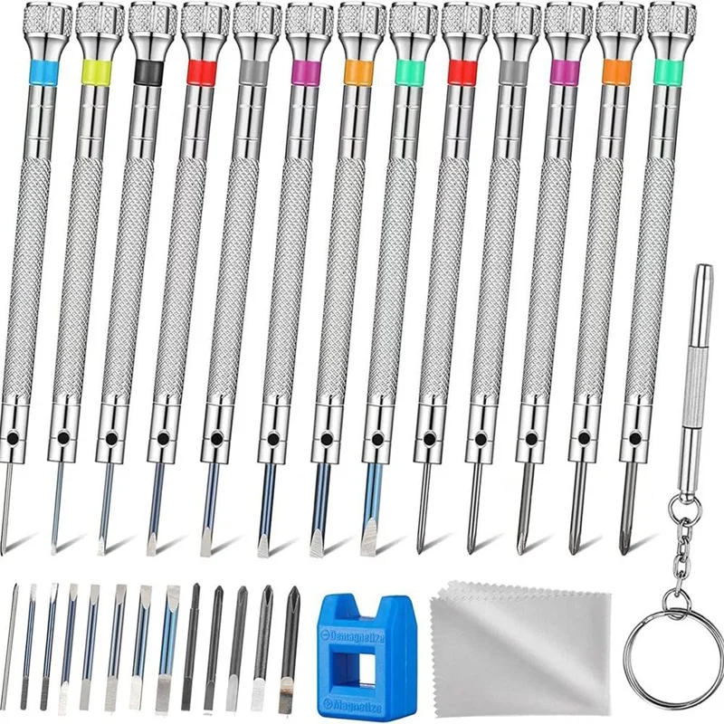 

13 Pieces Watch Screwdriver Set With 13 Pieces 0.2-2.0Mm Extra Replacement Blades For Eyeglasses Sunglasses Gadgets-ABIS