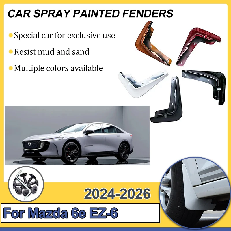 

For Mazda EZ-6 6e 2024 2025 2026 Car Front Wheel Mudguards Baking Paint Mud Flaps Fender Protector Mud Flaps Splash Guards Tools