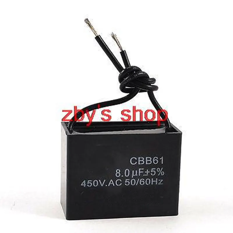 Metalized Polypropylene Film Motor Run Capacitor 50/60Hz 8uF AC 450V CBB61