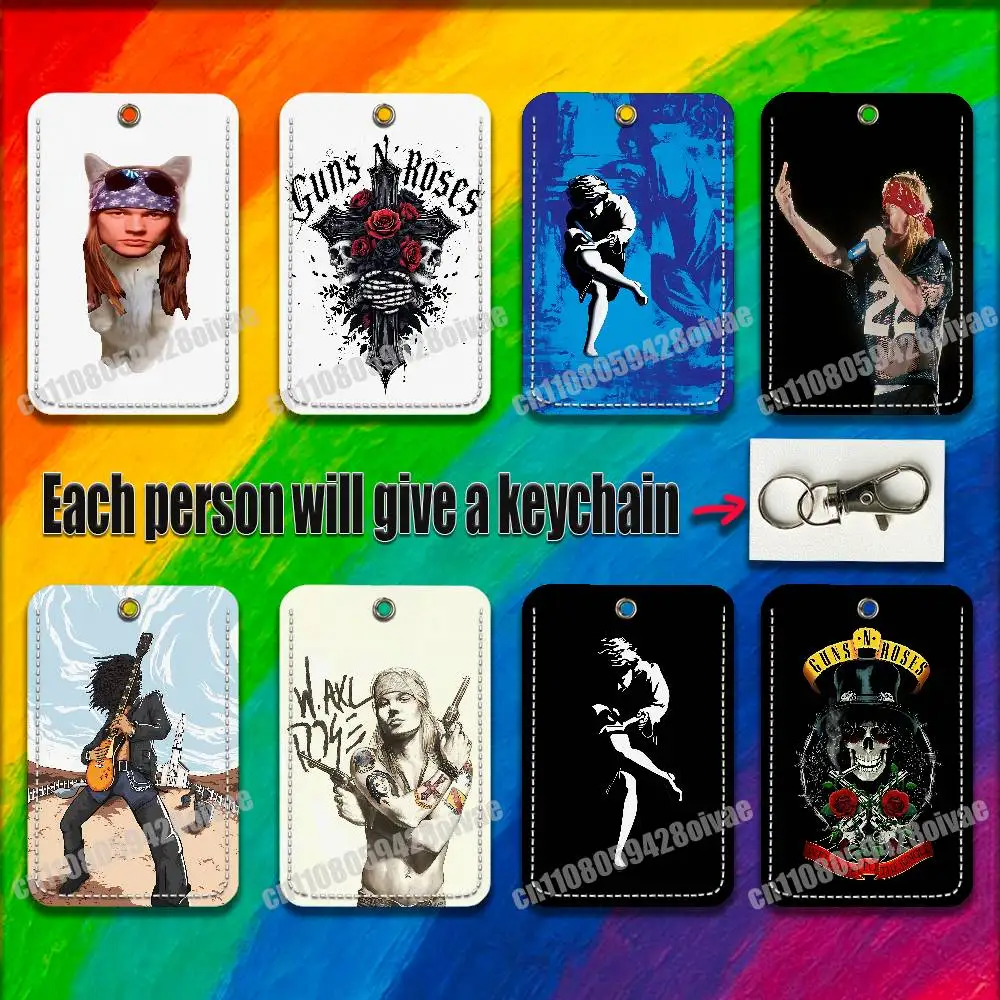 

Band G-Guns N Roses For ID Clips Credit Bank Access Water Card Holder Cover Decoration Bag Key Keychain