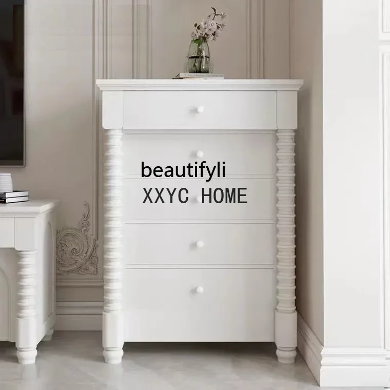 خزانة تلفزيون من الخشب الصلب الفاخر من CXH، شقة صغيرة، خزانة تلفزيون حديثة وبسيطة باللون الأبيض الكريمي لغرفة المعيشة