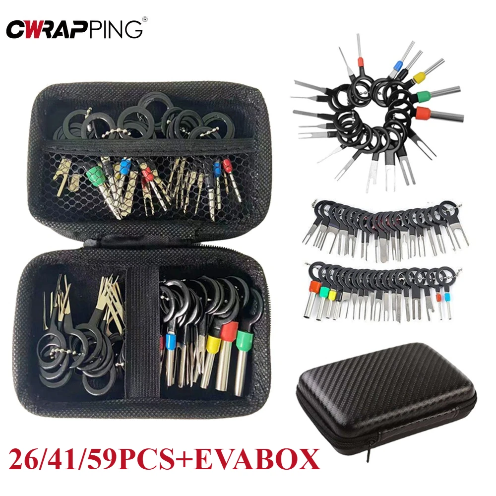 Kit de retrait de Terminal de voiture, extracteur de connecteur de prise de fil universel, extracteur de broche de dégagement, outil de démontage de réparation 41/59 pièces