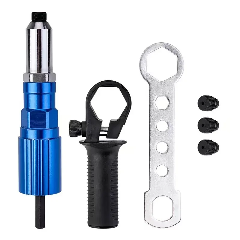 2.4mm-4.8mm Electric Rivet Gun Portable Rivet Nut Gun Drill Adapter Home Plug-in Riveting Tool Wireless Rivet Nail Bit Tools Kit